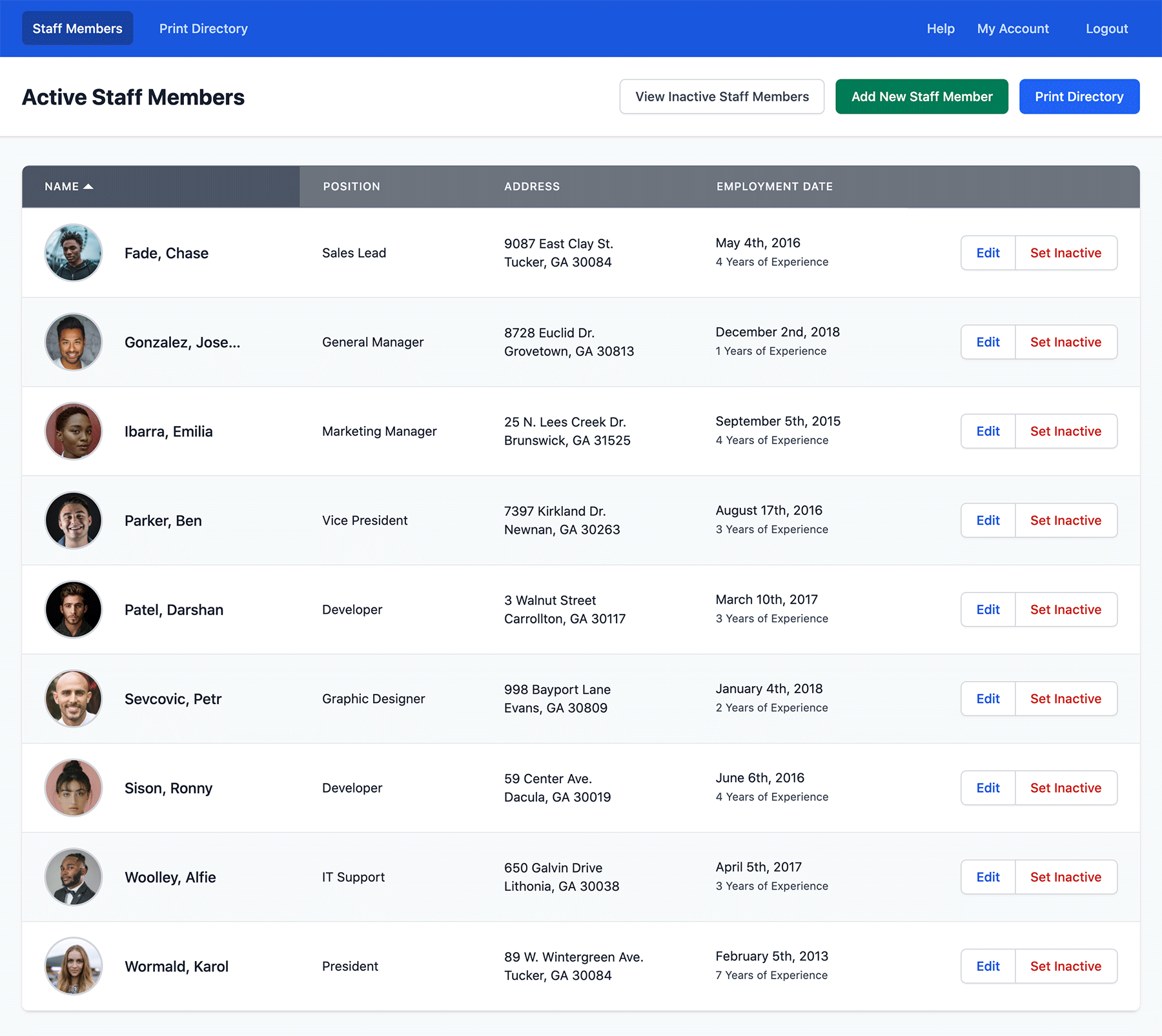 OurStaffDirectory.com Screenshot
